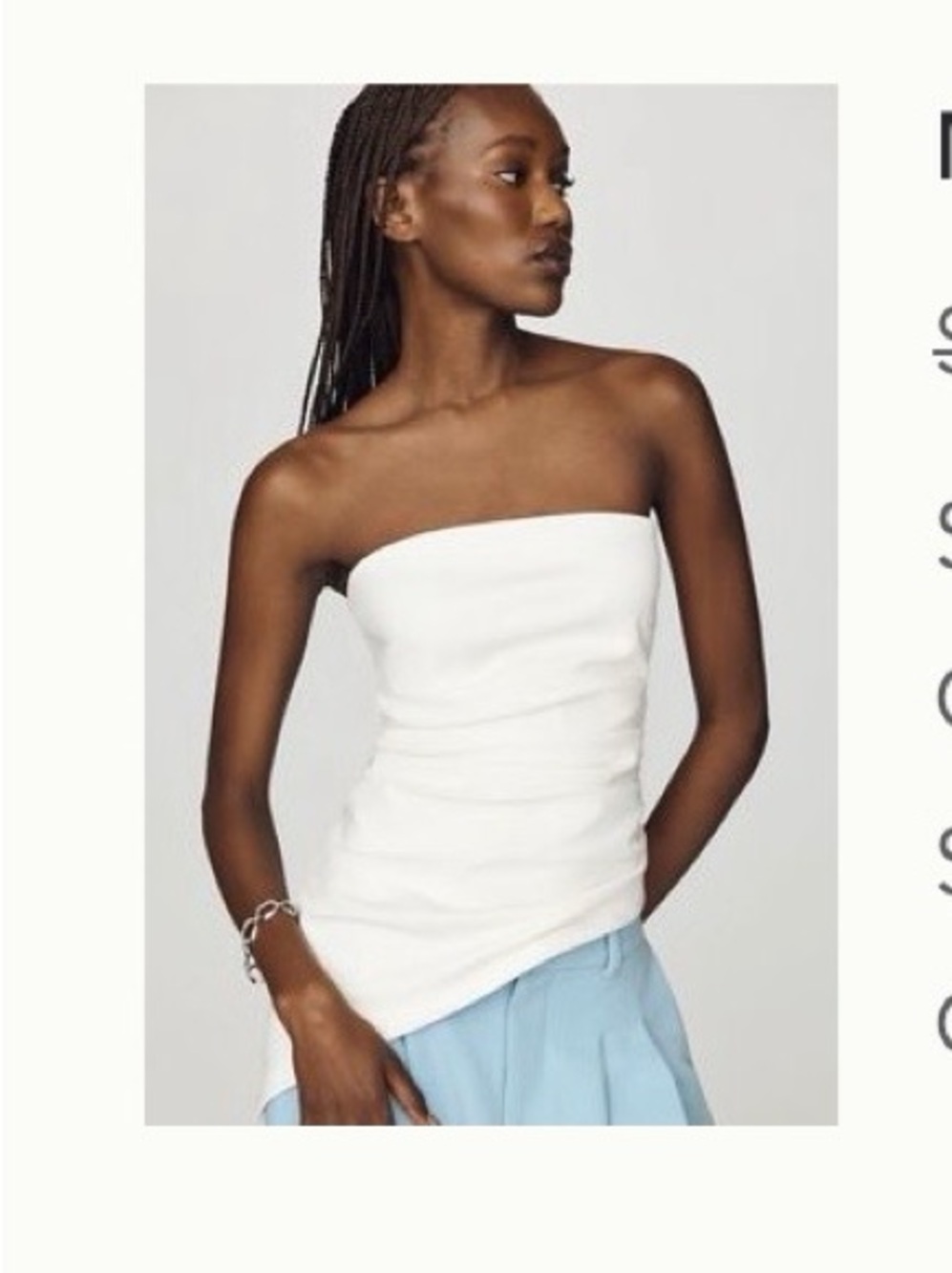 Anthropologie White Strapless Tube Camisole